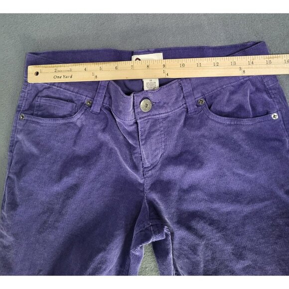 SO Kohls Purple Corduroy Pants Juniors SZ 11 Low Rise Straight Leg Boho y2k - Picture 8 of 11